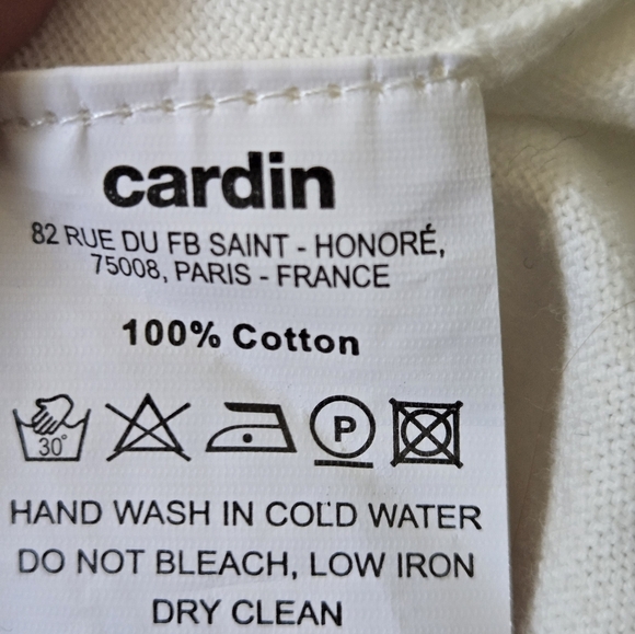 Pierre Cardin White Cardigan Sweater With Pastel Lace. Size Small - Picture 8 of 10